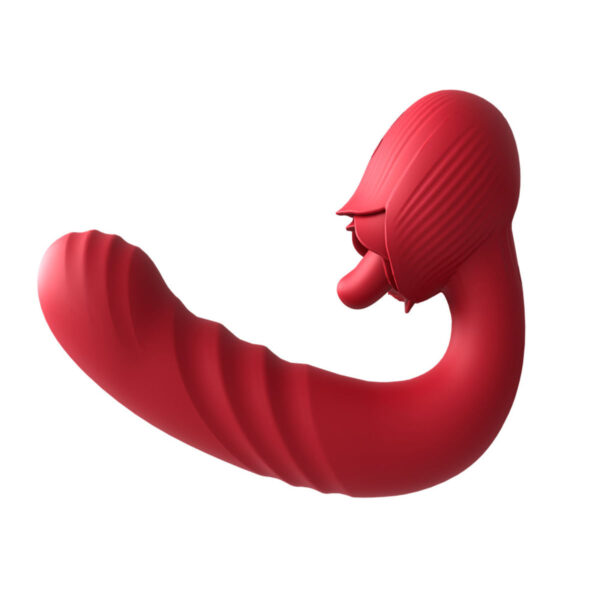 ES085-Vermelho_1 Estimulador de Clitóris em Formato de Rosa com Penetração Ponto G Vip Mix