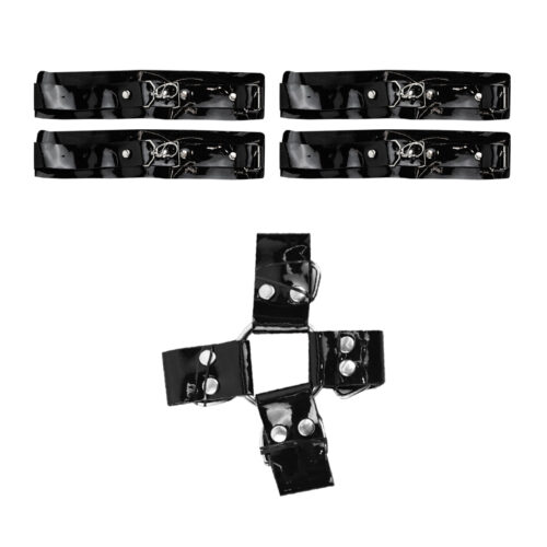 EX124M_1 Tiras de Couro com Braceletes para Pulso e Tornozelo Hardness Êxtase