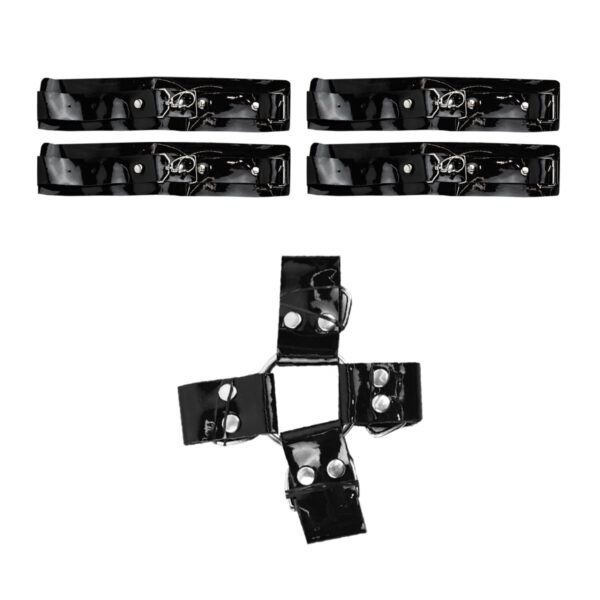 EX124M_1 Tiras de Couro com Braceletes para Pulso e Tornozelo Hardness Ăxtase