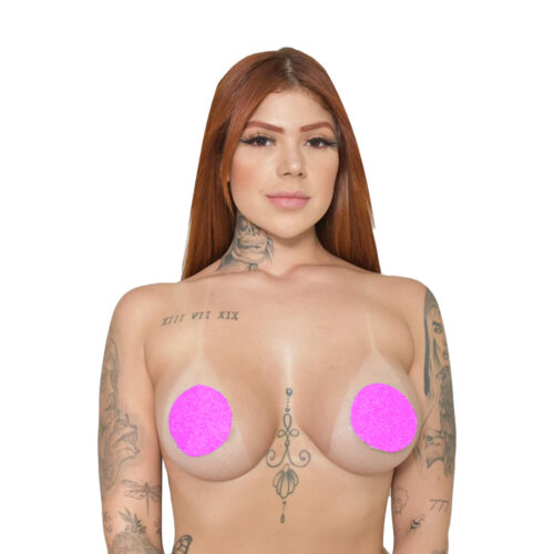 EX174PK-Pink_1 Tapa Sexo em Formato Redondo com Brilho Êxtase