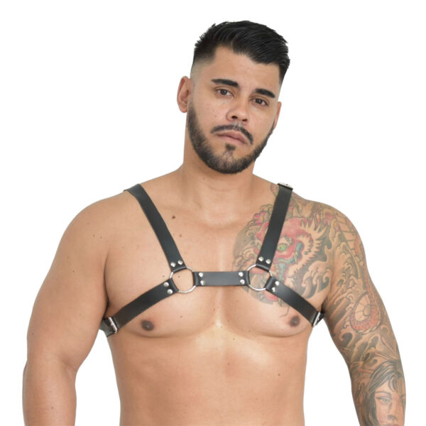 EX210-Preto_1 Harness Isaac em Couro Sintético Ajustável Êxtase