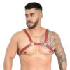 EX211-Vermelho_1 Harness Isaac em Couro Sintético Ajustável Êxtase