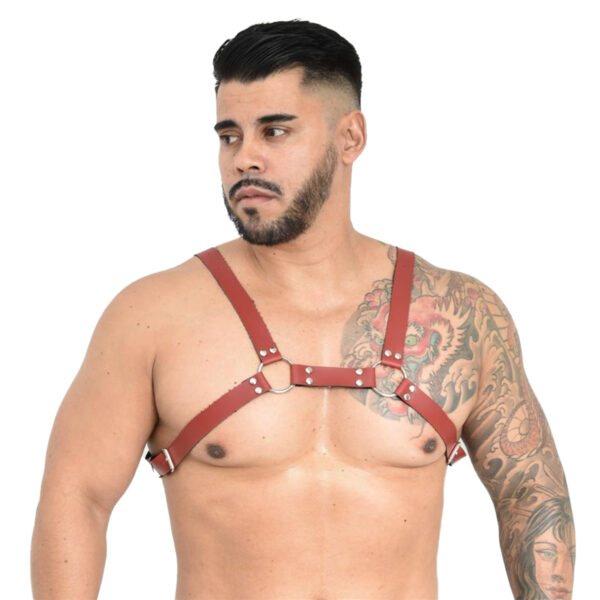 EX211-Vermelho_1 Harness Isaac em Couro Sintético Ajustável Êxtase