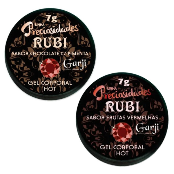 Rubi Gel Lubrificante Beijável com Sensação Hot 7g Linha Preciosidades Garji