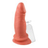 G5ACVBG-Bege-Rosado_1 Prótese com Vibro Glande Escroto Realista e Ventosa 13,5 x 3,9 cm Prazer e Cia