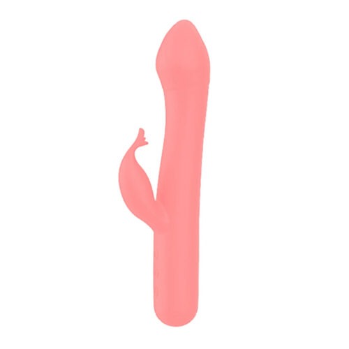 G601-Rosa_1 Vibrador com Estimulador de Clitóris Formato de Golfinho com 7 Modos de Vibração Libb