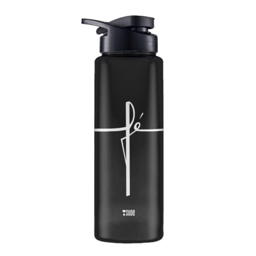GAR534_1 Garrafa Sport “Fé” Preta 750ML Sude Presentes