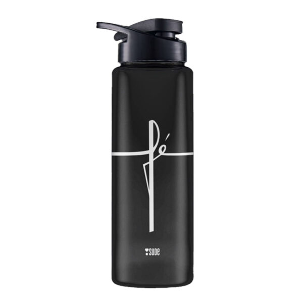 GAR534_1 Garrafa Sport “Fé” Preta 750ML Sude Presentes