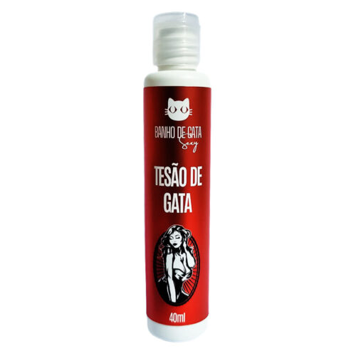 GATA54-Morango_1 Tesão de Gata Gel de Massagem Beijável Linha Tesão 40 ml Banho de Gata