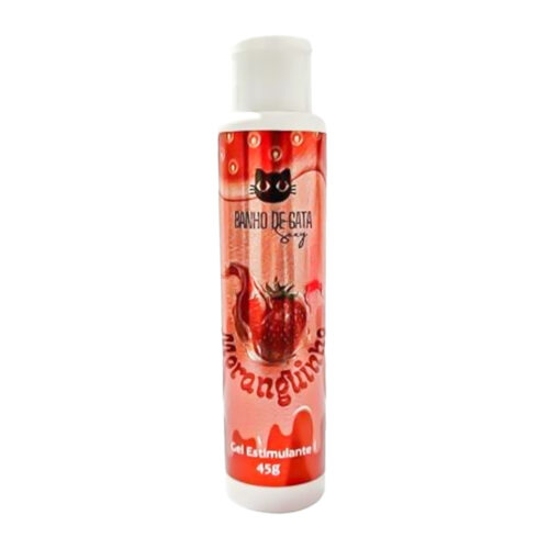 GL010-Morango_1 Moranguinho Gel Estimulante Beijável 45g Banho de Gata