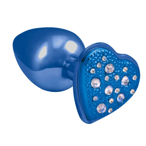 HA136A-Azul_1 Plug com Pedra de Coração Cravejada em Strass 6,5x3 cm Hard
