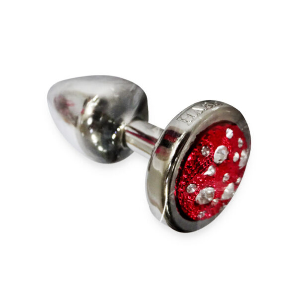 HA143C_1 Plug Anal P Cromado Pedra Cravejada em Strass Linha Less 7,5x3,5 cm Hard