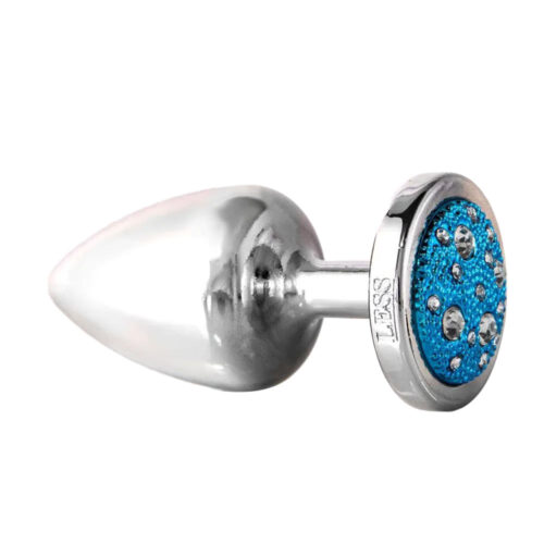 Plug Anal M Cromado Pedra Cravejada em Strass Linha Less 7,5x3,5 cm Hard