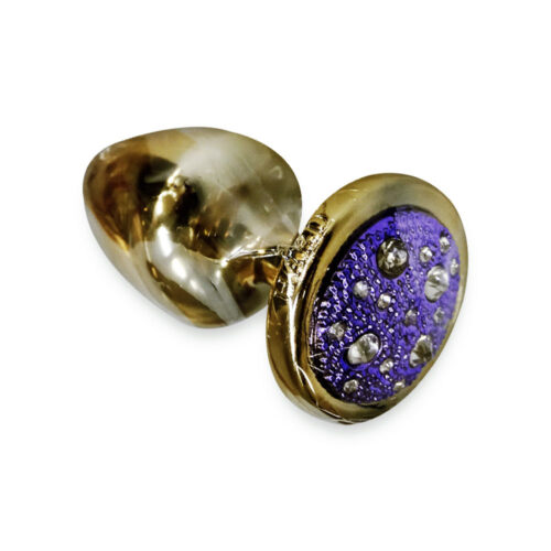 Plug Anal M Cromado Pedra Cravejada em Strass Linha Less 7,5x3,5 cm Hard