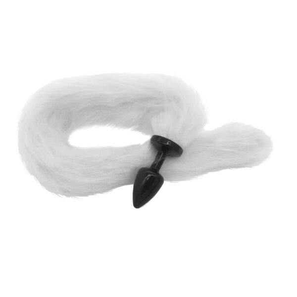 Plug Anal com Rabo Branco Linha Less Hard
