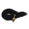 HA169DP-Dourado_1 Plug Anal com Rabo Preto Linha Less Hard