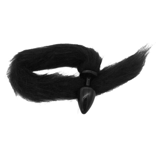 HA169PP-Preto_1 Plug Anal com Rabo Preto Linha Less Hard