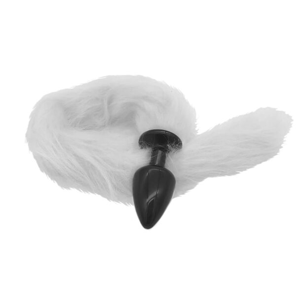 Plug Anal com Rabo Branco Linha Less Hard