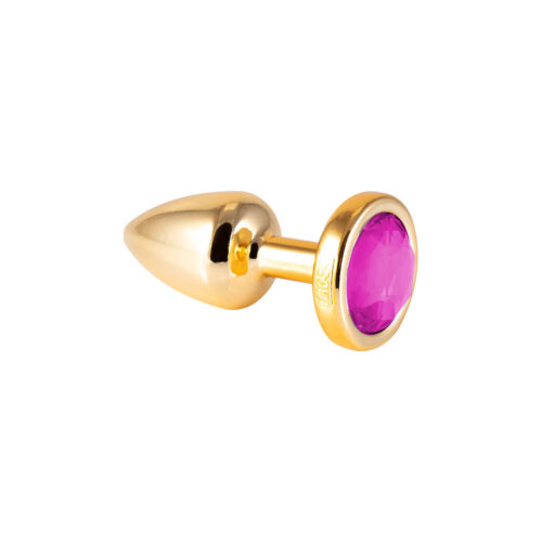 HA192D-Dourado_1 Plug Anal M Metalizado com Pedra Linha Less Hard