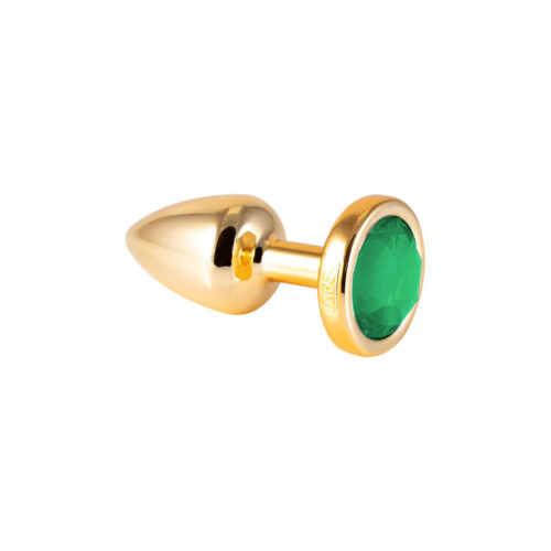 HA193D-Dourado_1 Plug Anal G Metalizado com Pedra Linha Less Hard