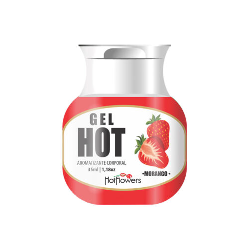 HC110-Morango_1 Gel Hot Aromatizante Morango 35ml Hot Flowers