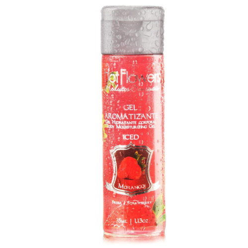 HC203-Iced-Morango_1 Gel Aromatizado Iced Morango 35ml Hot Flowers - Sevensexshop