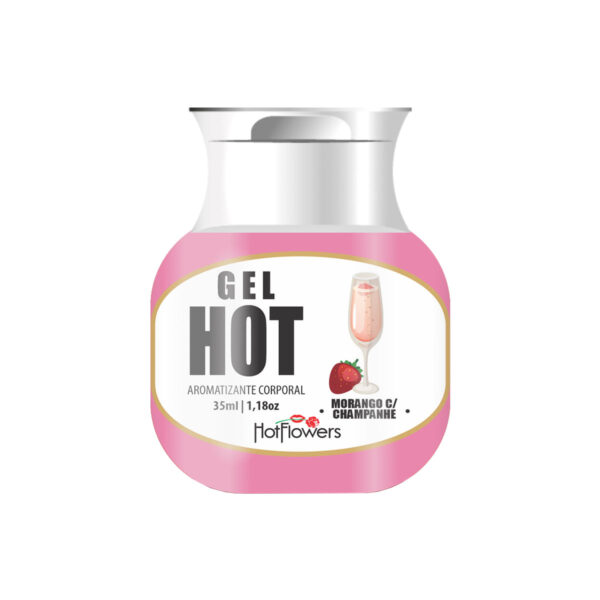 Gel Hot Aromatizante Morango com Champanhe 35ml Hot Flowers