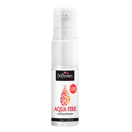 Aqua Fire Lubrificante Esquenta Resistente a Água 12ml Hot Flowers