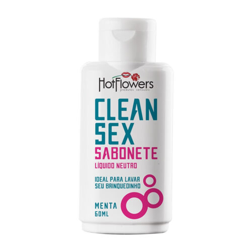 HC518-Menta_1 Clean Sex Sabonete Líquido Neutro Ideal para Lavar seu Brinquedinho Menta 60ml Hot Flowers