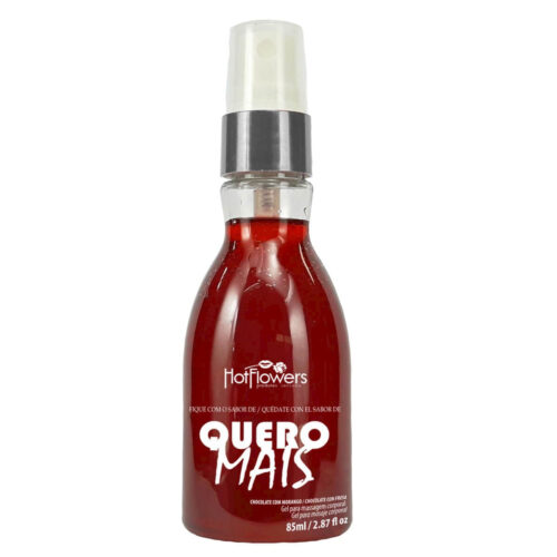 Quero Mais Gel para Massagem Corporal Beijável Chocolate com Morango 85ml Hot Flowers