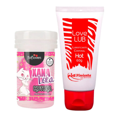 HC636L053_2 Kit Erótico com Hot Ball Xana Loka e Love Lub Hot Lubrificante Corporal