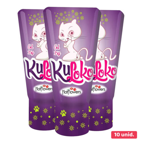 HC683KIT10 Kit Kuloko Gel Dessensibilizante e Excitante Anal 10 Unidades 15g Linha Brasileirinhos Hot Flowers