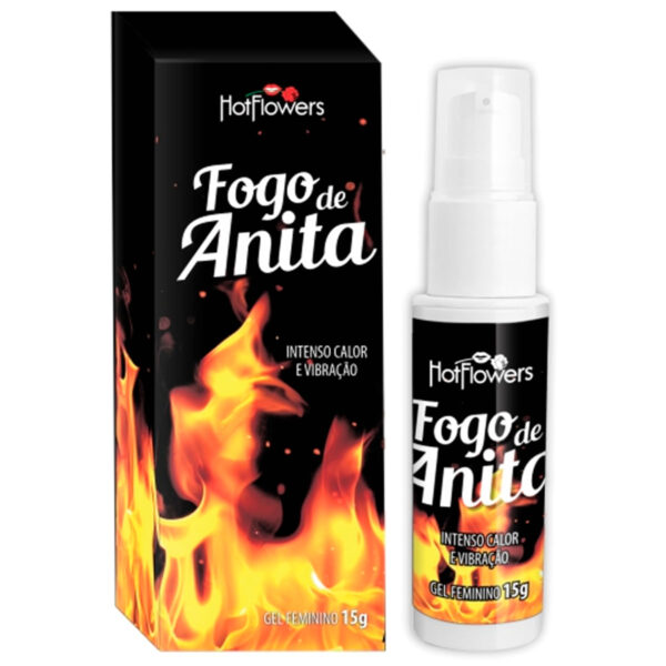 Fogo de Anita Gel Excitante Feminino que Esquenta e Vibra 15g Hot Flowers