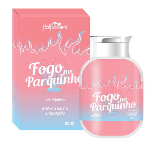 HC753_1 Fogo no Parquinho Gel Excitante Feminino Que Esquenta e Vibra 60ml Hot Flowers