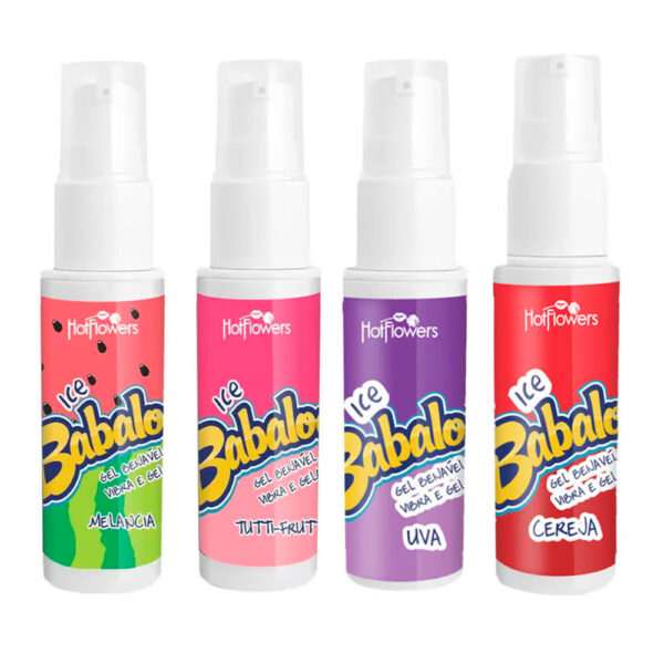 Babaloo Ice Gel Beijável Vibra e Gela 15g Hot Flowers