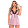 Camisola com Fita em Cetim com Renda Hot Love