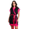 Robe Manga Curta em Microdry com Detalhes Rendados Hot Love