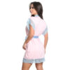 Robe Manga Curta em Microdry com Detalhes Rendados Hot Love