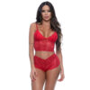 Conjunto Cropped e Calesson em Renda Sem Bojo Hot Love