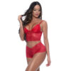 Conjunto Cropped e Calesson em Renda Sem Bojo Hot Love