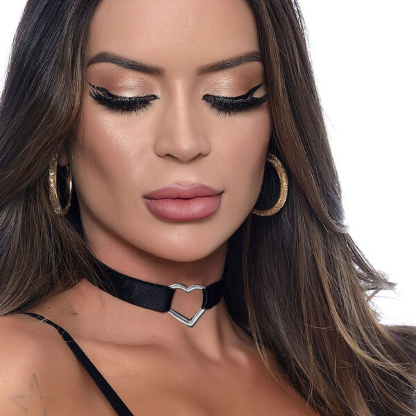 HL056-Preto_1 Chocker com Coração Hot Love