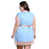 HL057-48-Azul-Claro-com-Rose_5 Robe Manga Curta Plus Size com Detalhes em Renda Hot Love