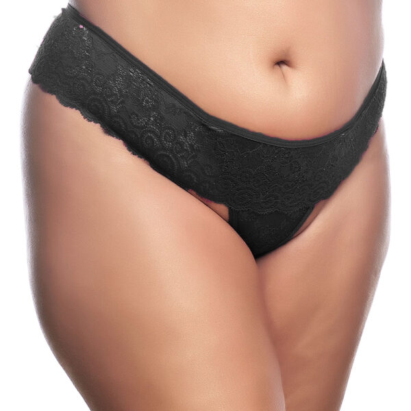 HL060-U-Preto_1 Calcinha Tailandesa Plus em Renda com Pérolas Hot Love