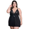 Camisola Plus com Fita em Cetim Hot Love