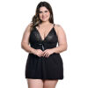 Camisola Plus com Fita em Cetim Hot Love
