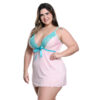 Camisola Plus com Fita em Cetim Hot Love
