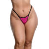 HL074-U-Pink-com-Preto_1 Calcinha Fio Dental com Regulagem Hot Love