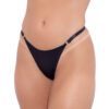HL074-U-Preto_1- Calcinha Fio Dental com Regulagem Hot Love
