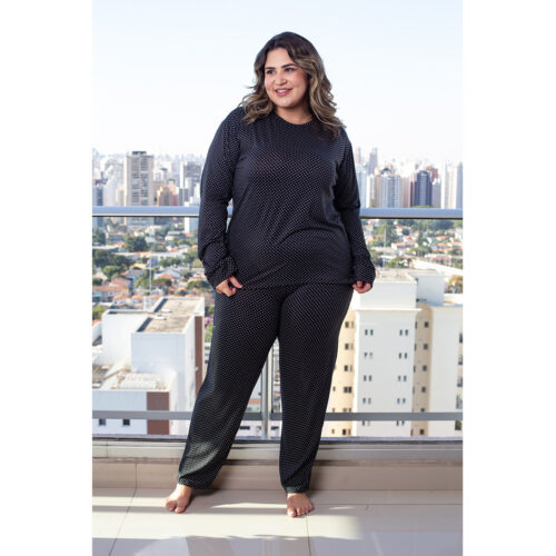 Pijama Longo Estampado Plus Hot Love