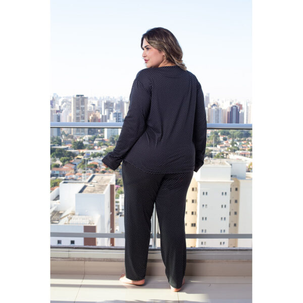 HL571-48-Preto_3 Pijama Longo Estampado Plus Hot Love